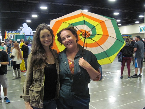 Sherry R in Kaylee cosplay, with Summer Glau