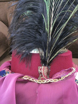 final hat, detail of feather pocket