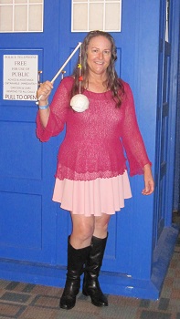 Sherry R cosplay as River Tam - costume 2 with ice planet prop