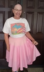 Sherry R modeling darker pink underskirt