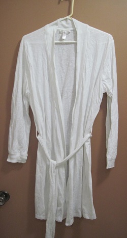 plain white spa robe