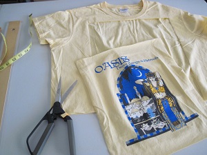 cutting the graphic off a t-shirt